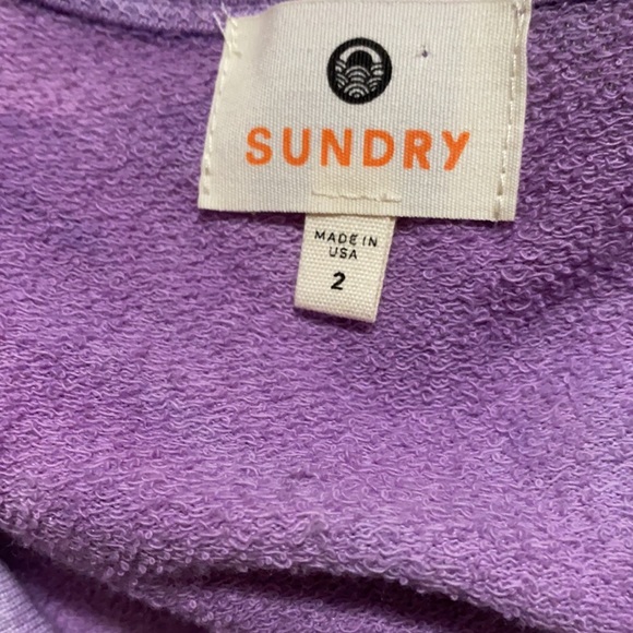 Sundry Lilac Tie Dye Crew Neck Pullover Sweatshirt 2 Medium / 3 Large NEW - Picture 7 of 12